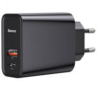 Сетевое зарядное устройство Baseus 1xUSB&1xUSB-C*5000mAh 30W (Black/Черный)