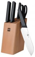Набор кухонных ножей Xiaomi HuoHou Lite Steel Knife (6шт.) | HU0057 (Black/Черный)