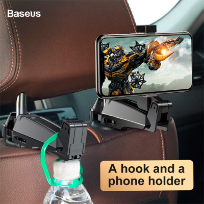 Держатель планшета автомобильный Baseus Car Mount Holder Back Seat hook (Black/Черный)