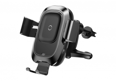 Автомобильный держатель с беспроводной зарядкой Auto Qi Baseus Car Charger Smart (Black/Черный)