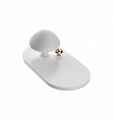 Беспроводное зарядное устройство Qi Baseus mushroom lamp Desktop wireless charger (White/Белый)