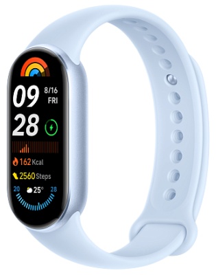 Фитнес-браслет Xiaomi Smart Band 9, силиконовый ремешок (Arctic Blue/Арктический синий)