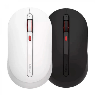 Мышь-bluetooth Xiaomi Miiiw Wireless Office Mute Mouse (White+Red/Белый с красным)