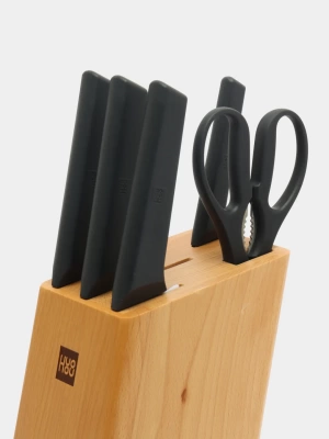 Набор кухонных ножей Xiaomi HuoHou Lite Steel Knife (6шт.) (Black/Черный)