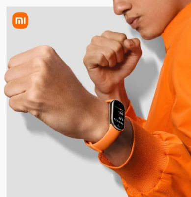 Фитнес-браслет Xiaomi Mi Band 8, силиконовый ремешок (Оrange/Оранжевый)